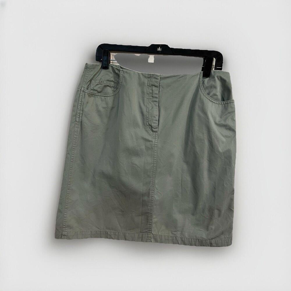 Marsh Landing Sage Green Cotton Casual Mini Skirt‎ with Pockets Size 12